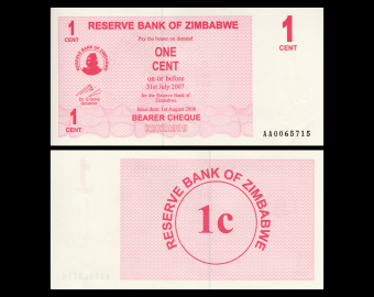 Zimbabwe, P-033, 1 cent, 2006