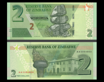 Zimbabwe, P-101, 2 dollars, 2019