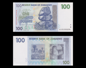 Zimbabwe, P-069, 100 dollars, 2007