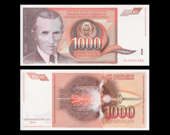 Yougoslavie, P-107, 1.000 dinara, 1990
