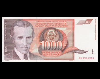 Yugoslavia, P-107, 1000 dinara, 1990