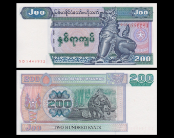 Myanmar, P-78, 200 kyats, 2004, P-Neuf/A-UNC