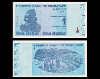 Zimbabwe, P-092, 1 dollar, 2009