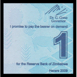 Zimbabwe, P-092, 1 dollar, 2009 - Billet de banque en vente sur Monnaies du Monde SHOP