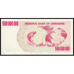 Zimbabwe, P-060, 500.000.000 dollars, 2008 - Billet de banque en vente sur Monnaies du Monde SHOP