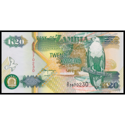 Zambie, P-36b, 20 kwacha, 1992 - Billet de banque en vente sur Monnaies du Monde SHOP