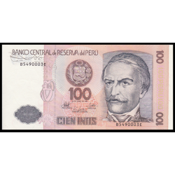Pérou, P-133, 100 intis, 1987 - Billet de banque en vente sur Monnaies du Monde SHOP