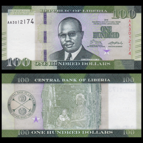 Liberia, p-35, 100 dollars, 2016