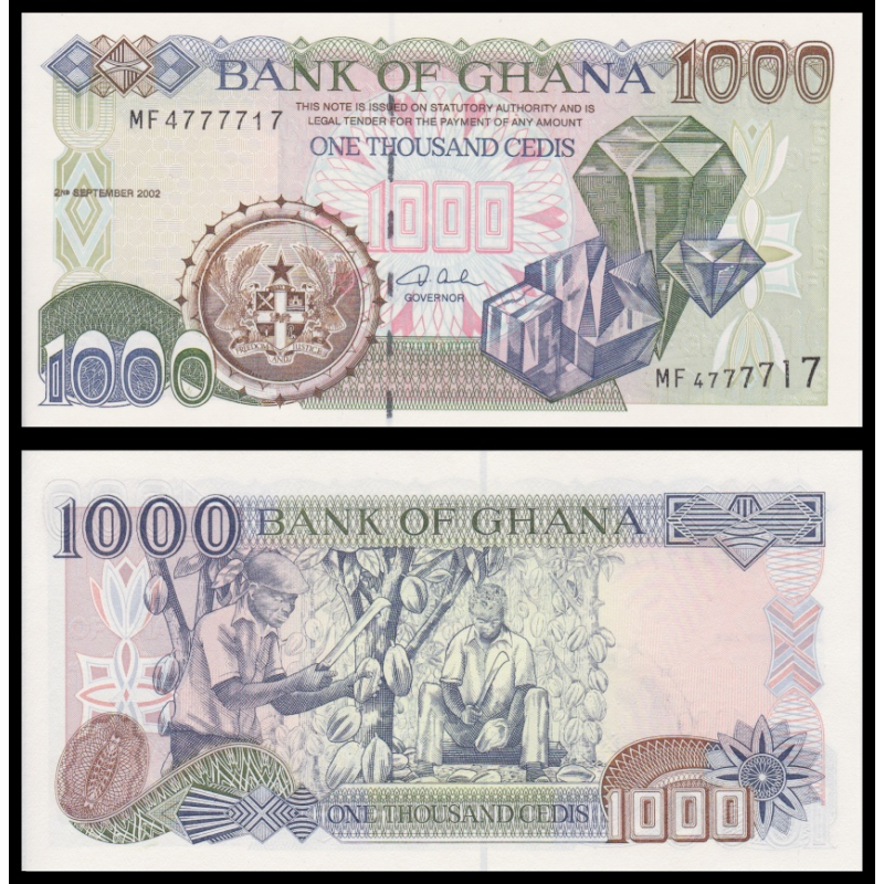 Ghana, P-32h, 1000 cedis, 2002 - Billet de banque en vente sur Monnaies du Monde SHOP