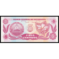 Nicaragua, P-168b, 5 centavos, 1991 - Billet de banque en vente sur Monnaies du Monde SHOP