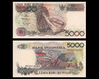 Indonésie, P-130h, 5000 rupiah, 1999