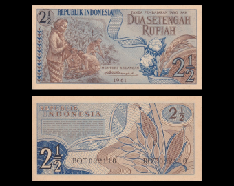 Indonesia, P-079, 2.5 rupiah, 1961