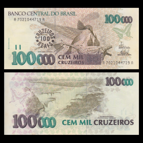 Brésil, P-238, 100 Cruzeiros Reais, 1993
