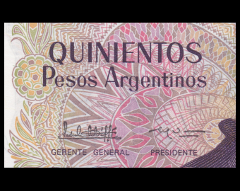 Argentine, P-316, 500 pesos argentinos, 1984