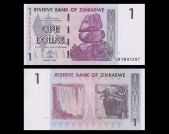 Zimbabwe, P-065, 1 dollar, 2007