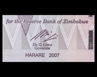 Zimbabwe, P-065, 1 dollar, 2007