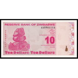 Zimbabwe, P-094, 10 dollars, 2009 - Billet de banque en vente sur Monnaies du Monde SHOP