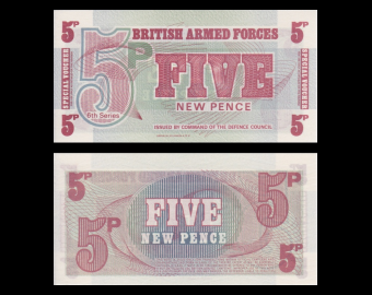 Angleterre, British Armed Forces, P-M47, 5 new pence, 1972