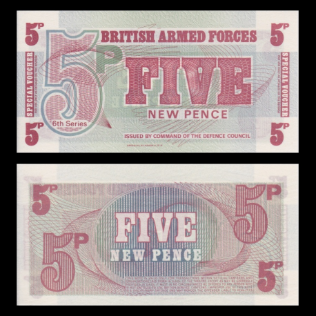 British Armed Forces, p-M47, 5 new pence, 1972