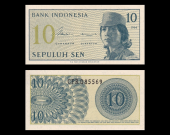 Indonesia, P-092, 10 sen, 1964