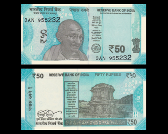 India, P-111a, 50 rupees, 2017
