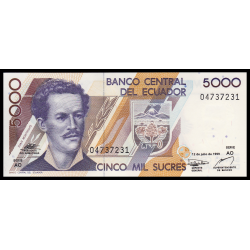 Equateur, P-128c, 5 000 sucres, 1999 - Billet de banque en vente sur Monnaies du Monde SHOP
