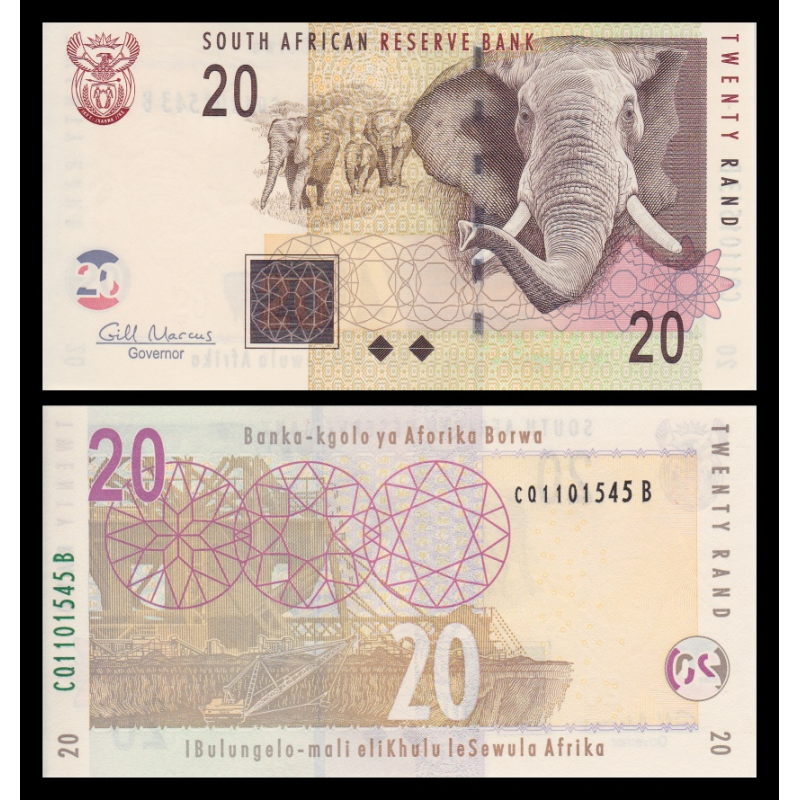 Afrique-du-Sud, P-129b, 20 rand, 2009 - Billet de banque en vente sur Monnaies du Monde SHOP