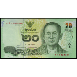 Thaïlande, P-130, 20 baht, 2017 - Billet de banque en vente sur Monnaies du Monde SHOP
