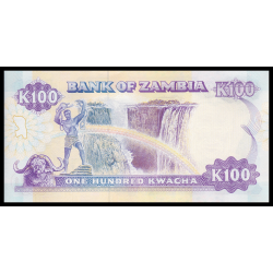 Zambie, P-34, 100 kwacha, 1991 - Billet de banque en vente sur Monnaies du Monde SHOP