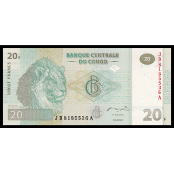 Congo, P-094A, 20 francs, 2003 - Billet de banque en vente sur Monnaies du Monde SHOP