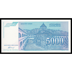 Yougoslavie, P-141, 5 000 dinara, 1994 - Billet de banque en vente sur Monnaies du Monde SHOP