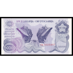Yougoslavie, P-098, 500 000 dinara, 1989 - Billet de banque en vente sur Monnaies du Monde SHOP
