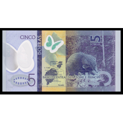 Sao Thomas&Principe, P-70, 5 dobras, 2016, polymère - Billet de banque en vente sur Monnaies du Monde SHOP