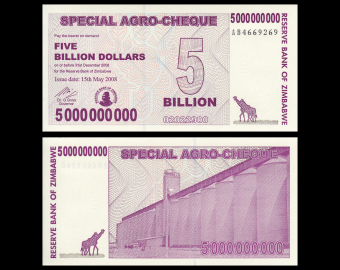 Zimbabwe, P-61, 5.000.000.000 dollars, 2008