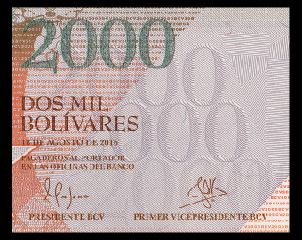 Venezuela, P-096a, 2 000 bolivares, 2016