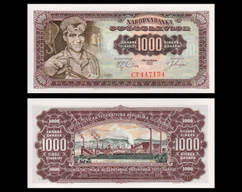 Yugoslavia, P-075, 1000 dinara, 1963