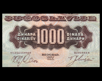 Yougoslavie, P-075, 1000 dinara, 1963