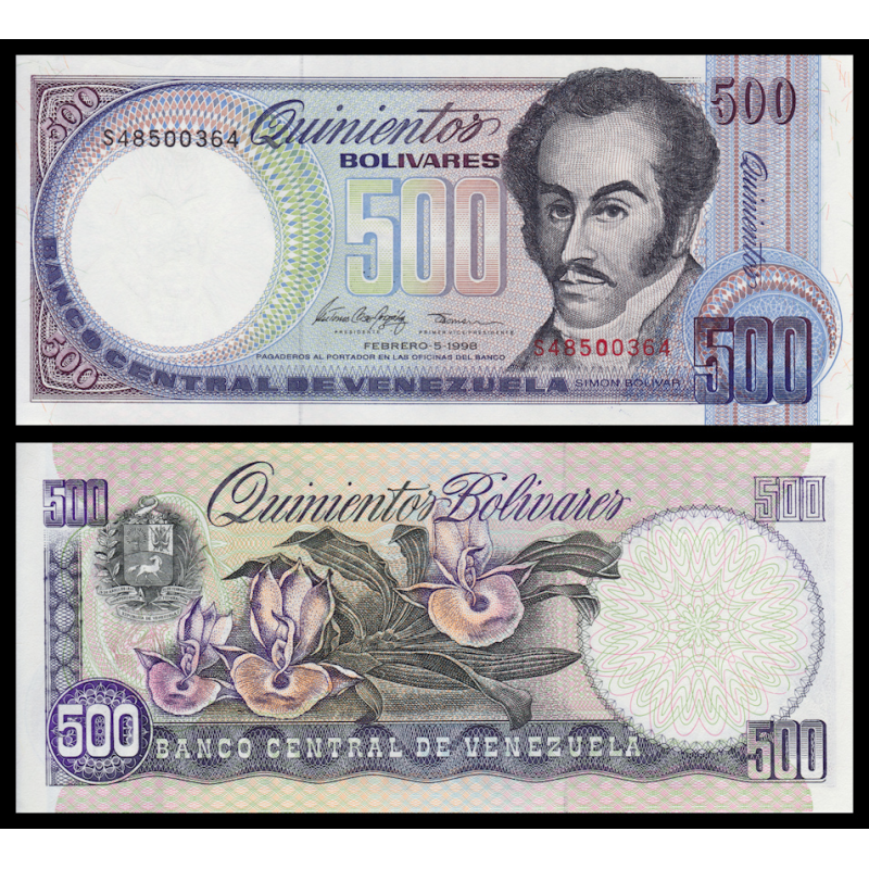 Venezuela, P-067f, 500 bolivares, 1998 - Billet de banque en vente sur Monnaies du Monde SHOP