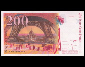 France, P-159b, 200 francs, Eiffel, 1997, PresqueNeuf / AboutUNC