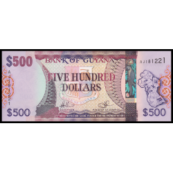 Guyana, P-37a, 500 dollars, 2011 - Billet de banque en vente sur Monnaies du Monde SHOP