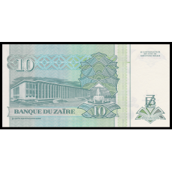 Zaire, P-55, 10 nouveaux zaïres, 1993 - Billet de banque en vente sur Monnaies du Monde SHOP