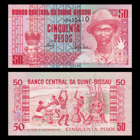 Guinea-Bissau, P-10, 50 pesos, 1990