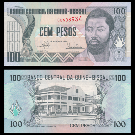 Guinée-Bissau, P-11, 100 pesos, 1990