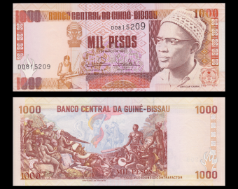 Guinea-Bissau, P-13b, 1000 pesos, 1993