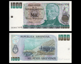 Argentine, P-317b, 1000 pesos argentinos, 1983