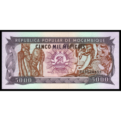 Mozambique, P-133b, 5000 meticais, 1989 - Billet de banque en vente sur Monnaies du Monde SHOP