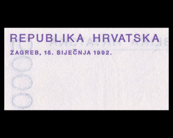 Croatia, P-24, 5000 dinara, 1992