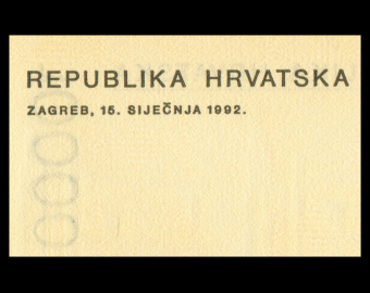 Croatia, P-25, 10000 dinara, 1992