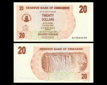 Zimbabwe, P-040, 20 dollars, 2006