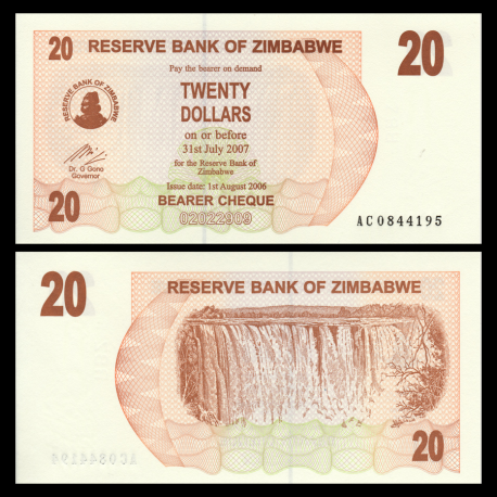 Zimbabwe, P-40, 20 dollars, 2006